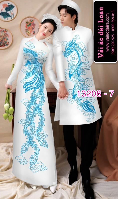 Vải áo dài cặp đôi nam - nữ rồng phượng