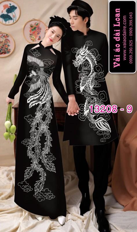 Vải áo dài cặp đôi nam - nữ rồng phượng