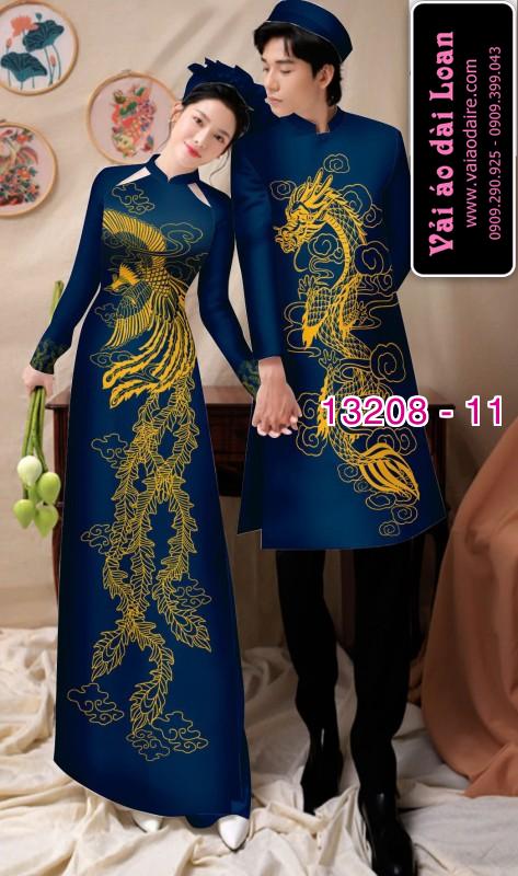 Vải áo dài cặp đôi nam - nữ rồng phượng