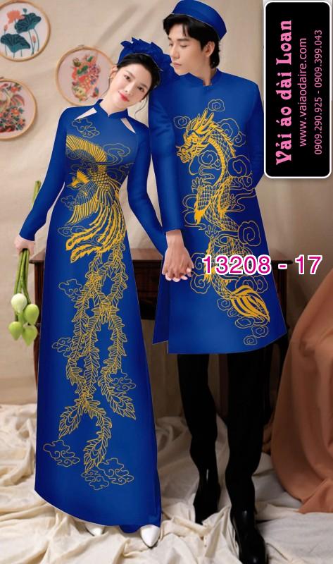 Vải áo dài cặp đôi nam - nữ rồng phượng