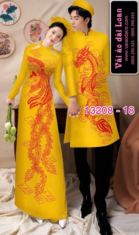 Vải áo dài cặp đôi nam - nữ rồng phượng