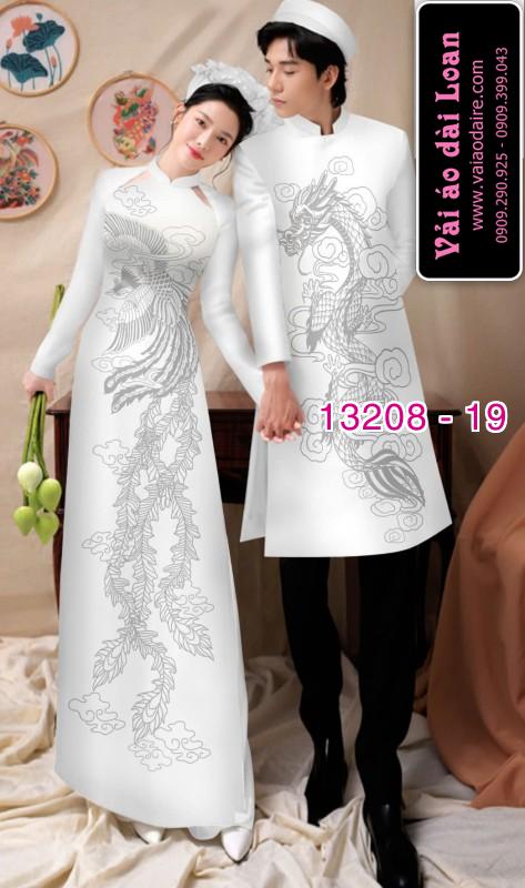 Vải áo dài cặp đôi nam - nữ rồng phượng