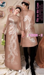 Vải áo dài cặp đôi nam - nữ rồng phượng