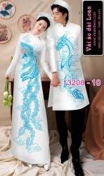 Vải áo dài cặp đôi nam - nữ rồng phượng