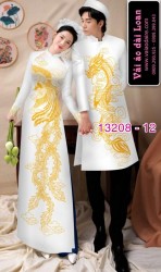 Vải áo dài cặp đôi nam - nữ rồng phượng