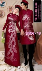 Vải áo dài cặp đôi nam - nữ rồng phượng