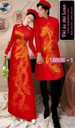 Vải áo dài cặp đôi nam - nữ rồng phượng