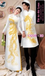 Vải áo dài cặp đôi nam - nữ rồng phượng