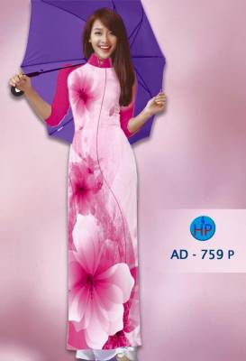 Vải áo dài hoa lớn 3D-DT 1322
