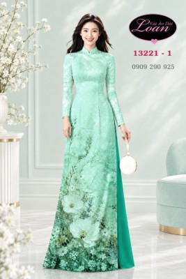 Vải áo dài hoa in 3D-13221