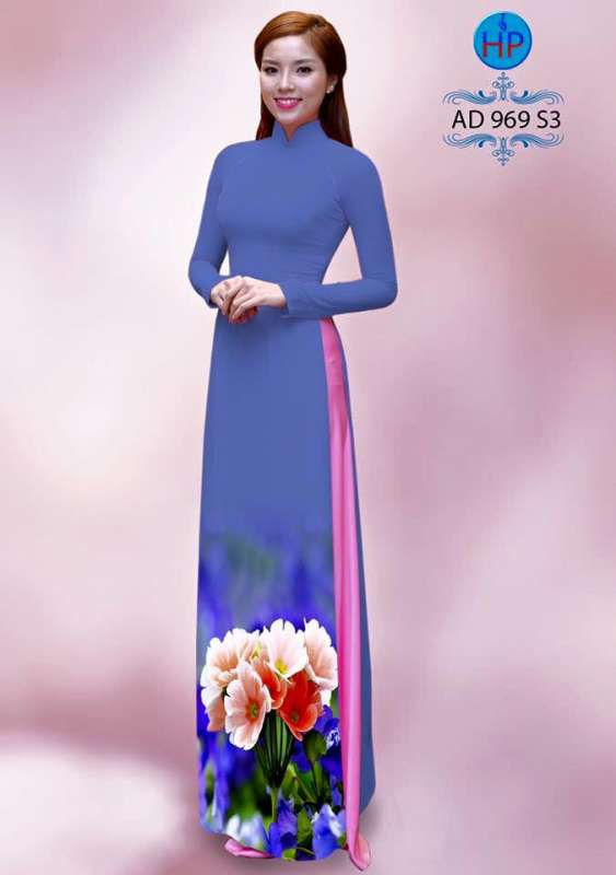 Vải áo dài hoa 3D