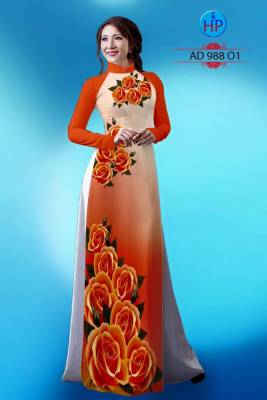 Vải áo dài hoa Hồng 3D-DT 1325