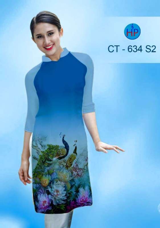 Vải áo dài cách tân chim Công Vải áo dài cách tân chim Công