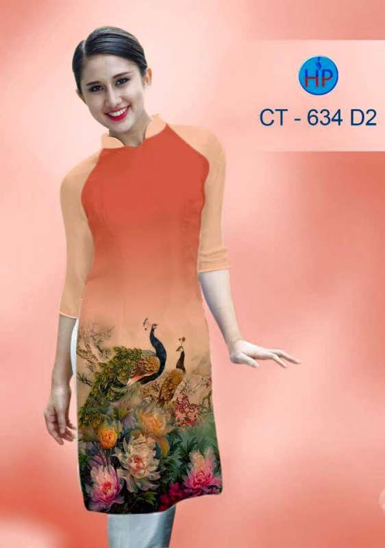 Vải áo dài cách tân chim Công Vải áo dài cách tân chim Công