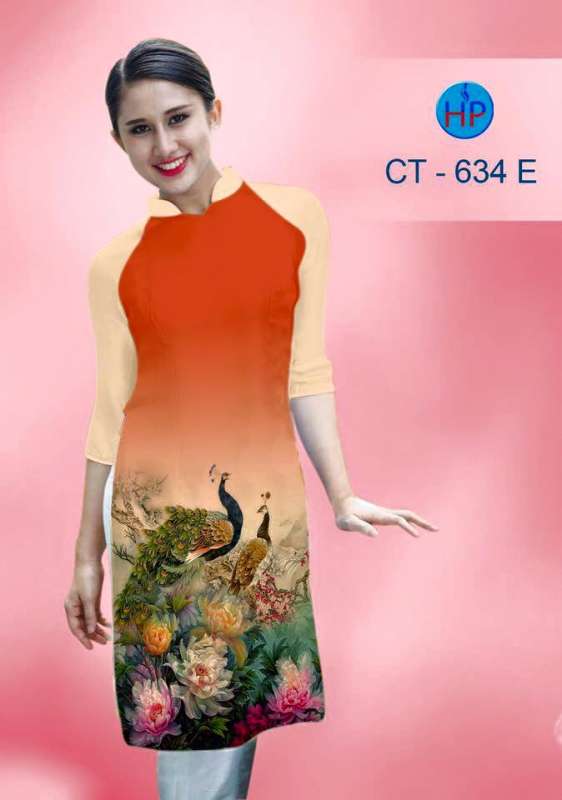 Vải áo dài cách tân chim Công Vải áo dài cách tân chim Công