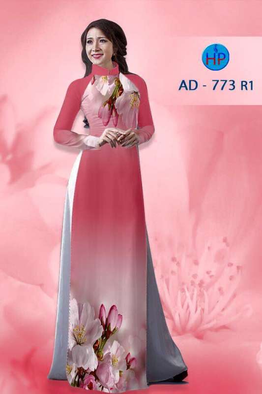 Vải áo dài hoa 3D