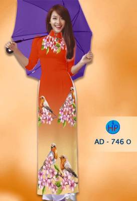 Vải áo dài chim và hoa-DT 1355