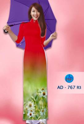Vải áo dài cánh đồng hoa-DT 1393