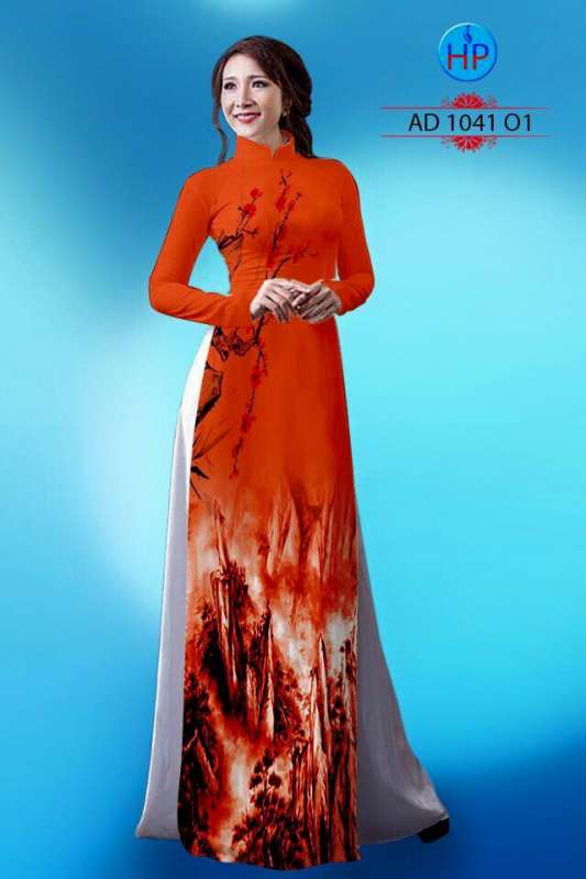 Vải áo dài tranh sơn thủy