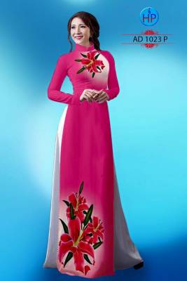 Vải áo dài hoa Ly-DT 1396