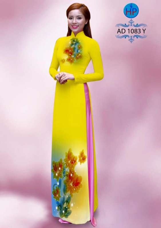 Vải áo dài hoa 3D đẹp