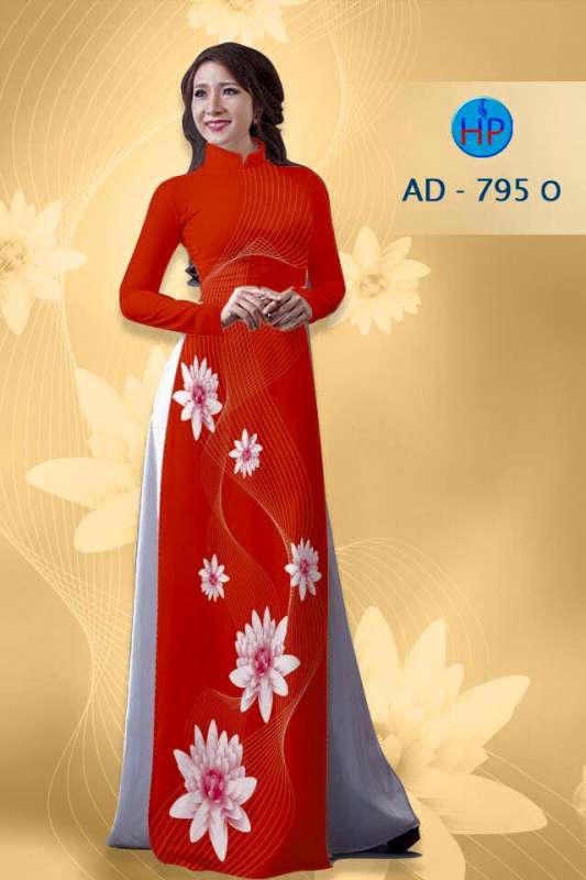 Vải áo dài hoa 3D