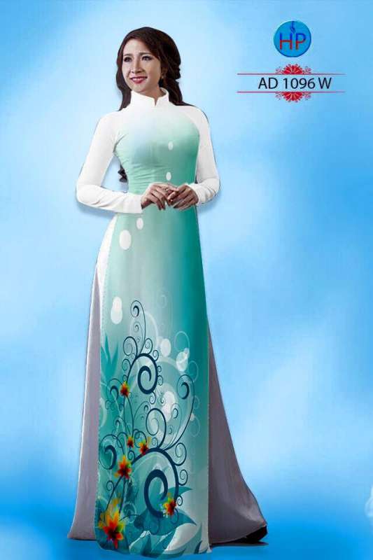 Vải áo dài hoa văn tà dưới