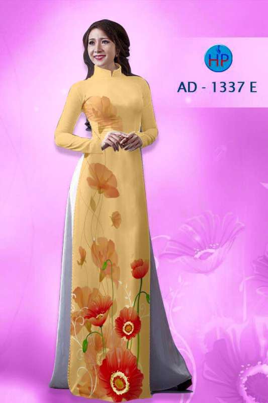 Vải áo dài hoa 3D