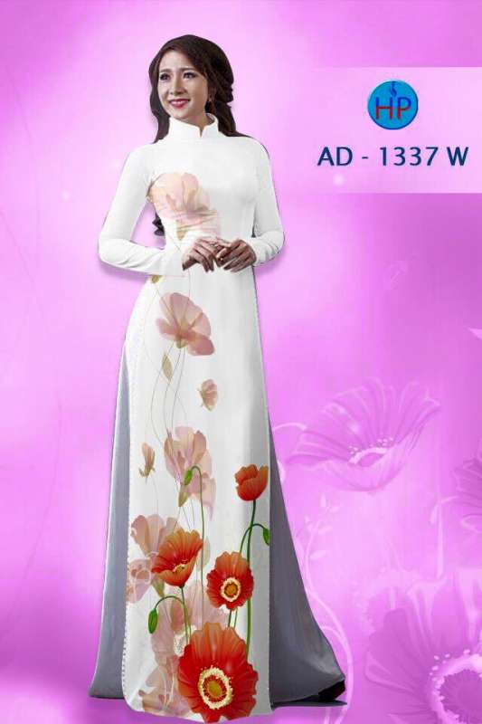 Vải áo dài hoa 3D