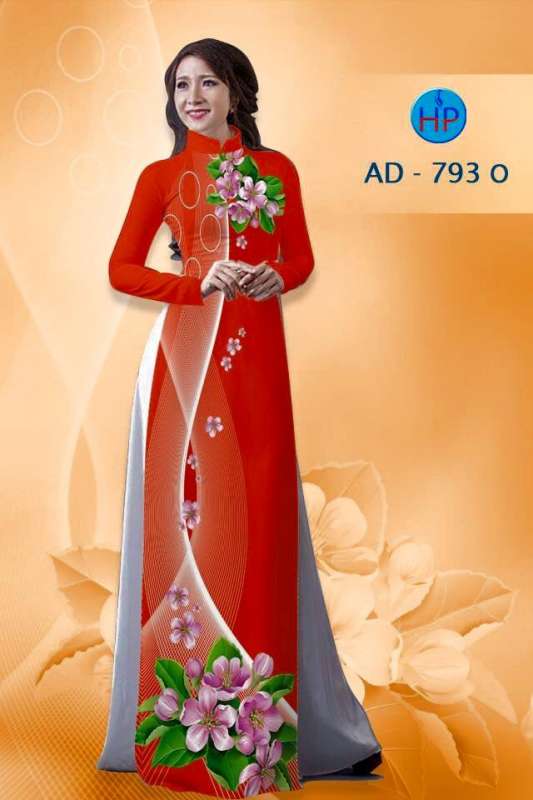 Vải áo dài hoa trên dưới