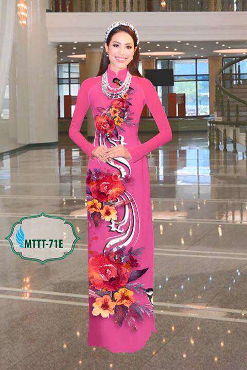 Vải áo dài hoa 3D Vải áo dài hoa 3D