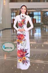 Vải áo dài hoa 3D