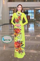 Vải áo dài hoa 3D