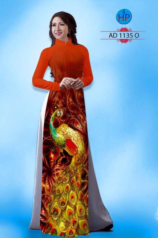 Vải áo dài chim Công