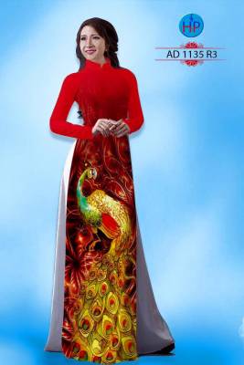 Vải áo dài chim Công-DT 1534