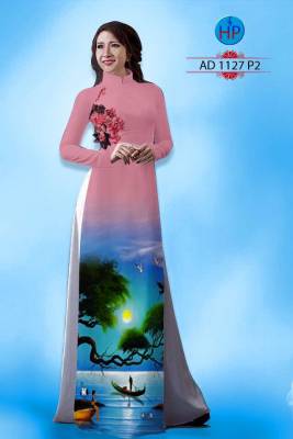 Vải áo dài phong cảnh-DT 1535