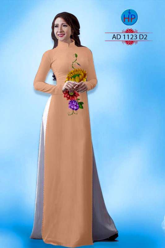Vải áo dài hoa 3D