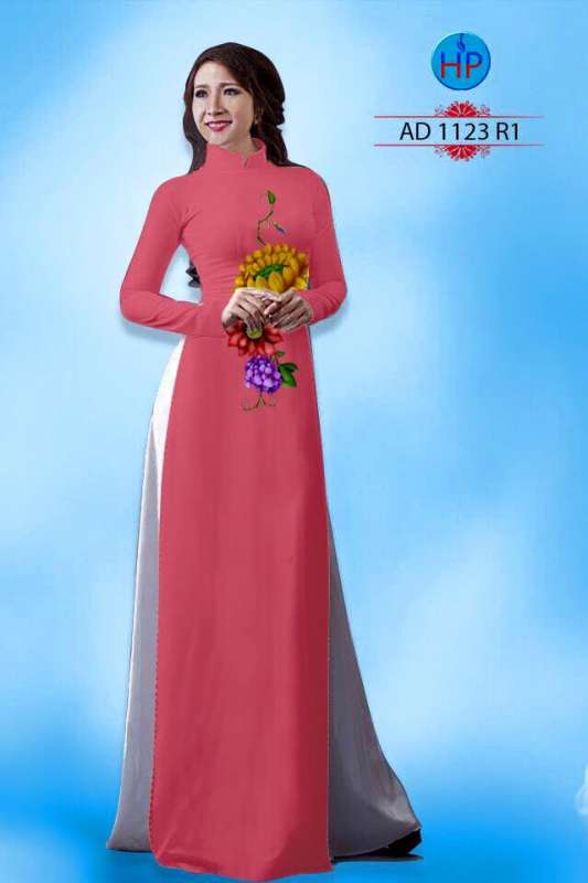 Vải áo dài hoa 3D
