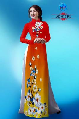 Vải áo dài hoa trên dưới-DT 1568