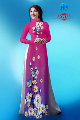 Vải áo dài hoa trên dưới-DT 1568