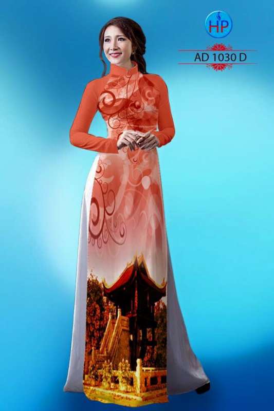 Vải áo dài phong cảnh 3D