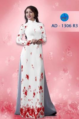 Vải áo dài hoa Hồng nhỏ-DT 1585