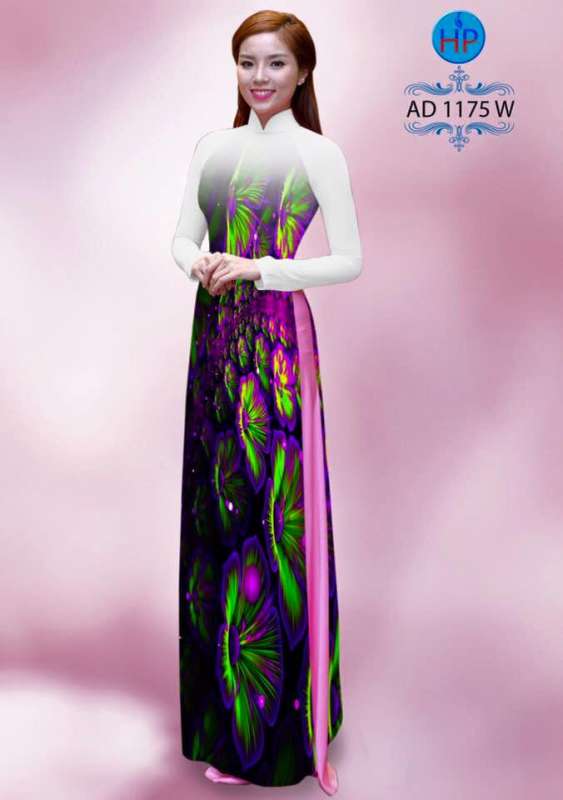 Vải áo dài hoa 3D