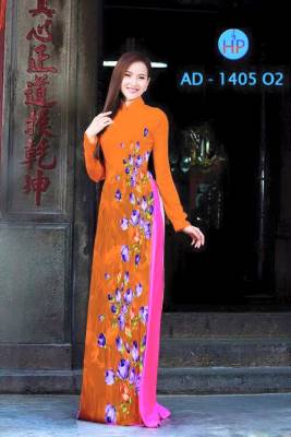 Vải áo dài hoa chạy dọc-DT 1597