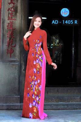 Vải áo dài hoa chạy dọc-DT 1597