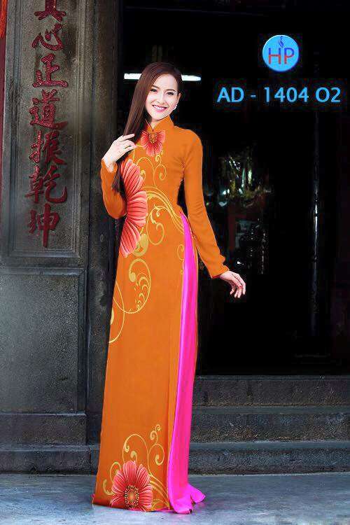 Vải áo dài hoa 3D
