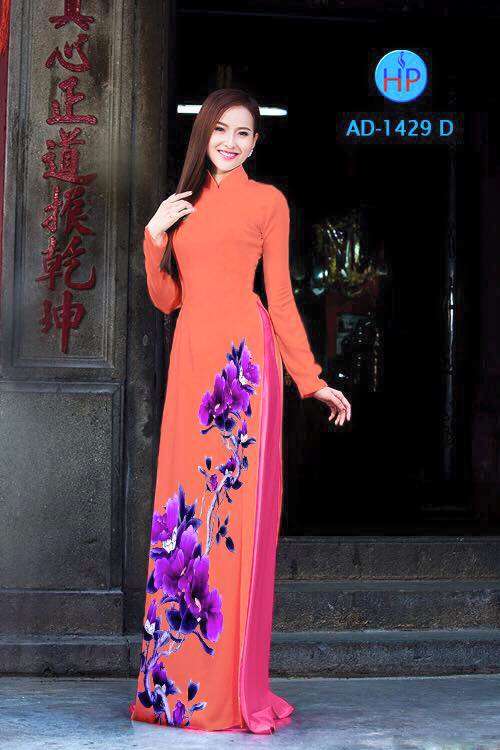 Vải áo dài hoa 3D