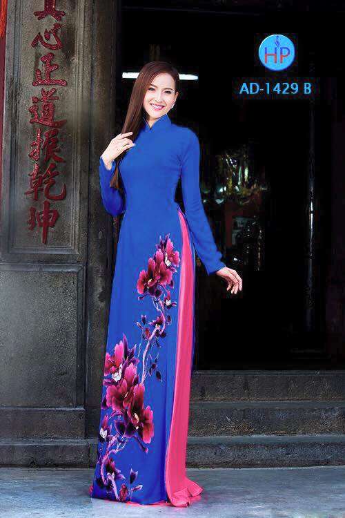 Vải áo dài hoa 3D