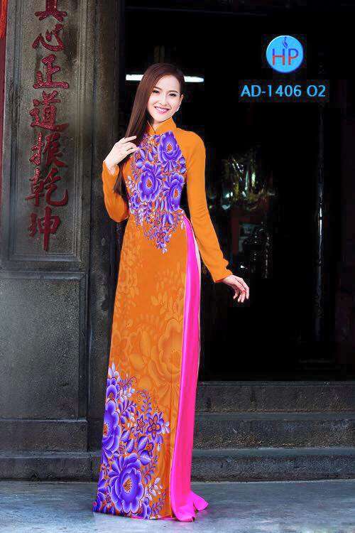 Vải áo dài hoa 3D