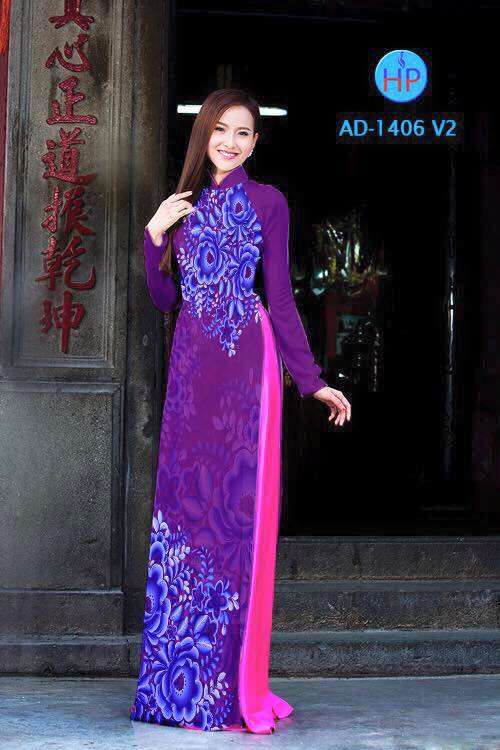 Vải áo dài hoa 3D
